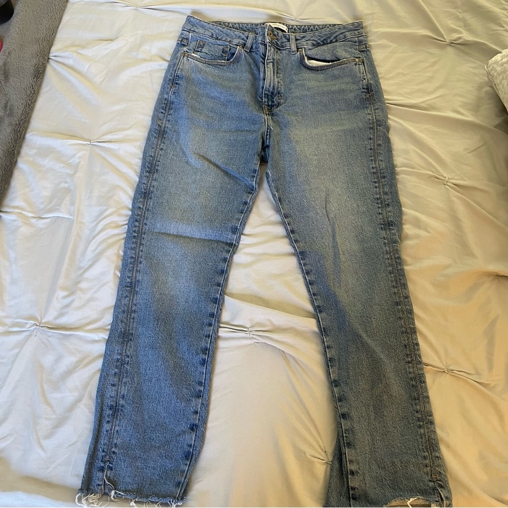 Zara Light Wash Blue Straight Leg Jeans